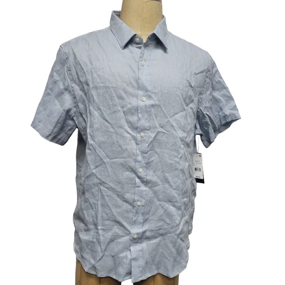 Bloomingdale's Men's Store 100% Short Sleeve Linen Shirt. Size XL. NWT $88 - Picture 7 of 10